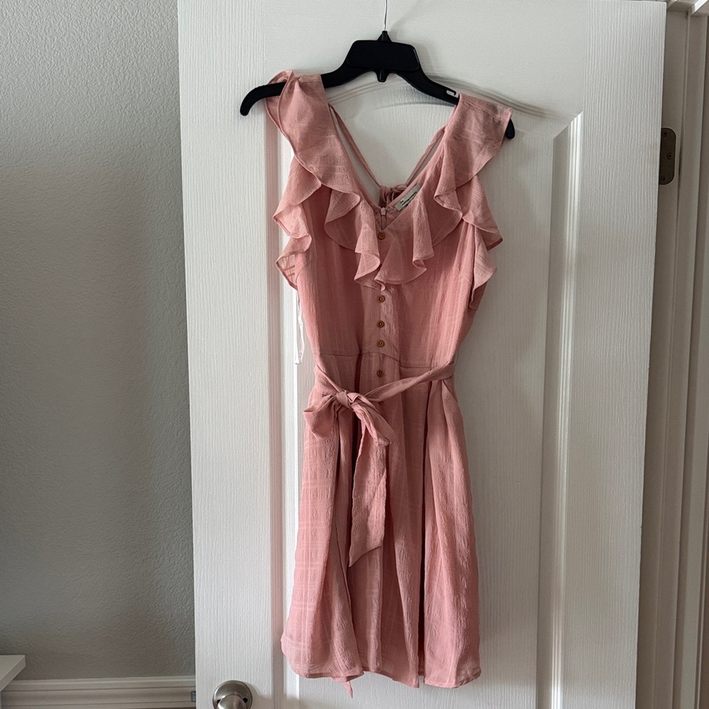 The Clothing Company Pink Ruffle Mini Dress
